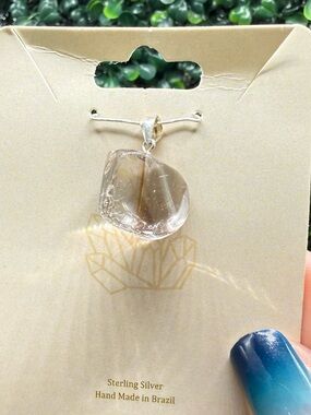 Brazilian Amethyst w/ Powellite Inclusions Tumble Pendant - *UV Reactive*
